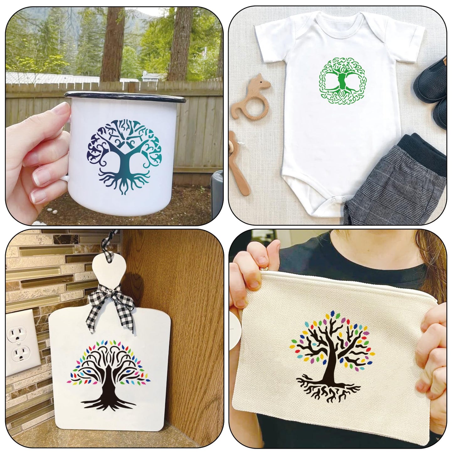 Small Stencils for Painting on Wood Burning Reusable, 3 Inch Reusable Stencil for Craft Ornament Paint Template Stencils for Wall Card Rock Wood Signs Coasters Canvas Home Decor(Tree)