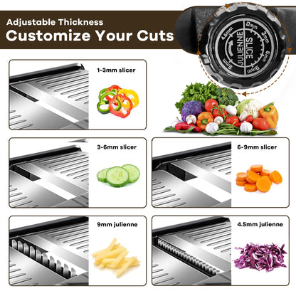 NIOSAVM Mandoline Slicer,mandoline slicer for kitchen,commercial mandolin Potato Slicer,Vegetable Slicer,slicer vegetable cutter, Stainless Steel mandolin slicer,Cut - Resistant Gloves