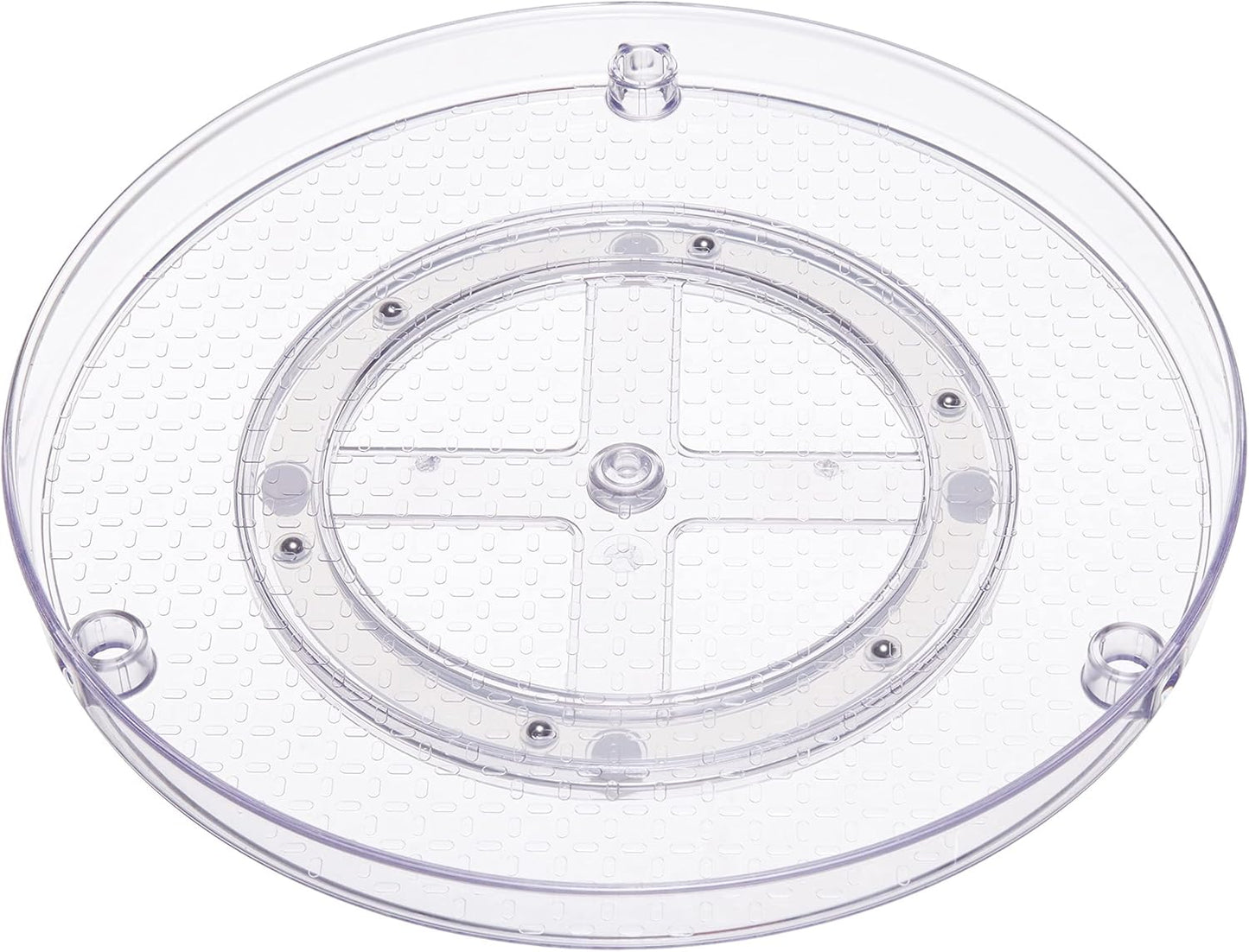 2 12" Amazon Basics Tier Lazy Susan Turntable Organizer for Condiments, Diameter, Clear