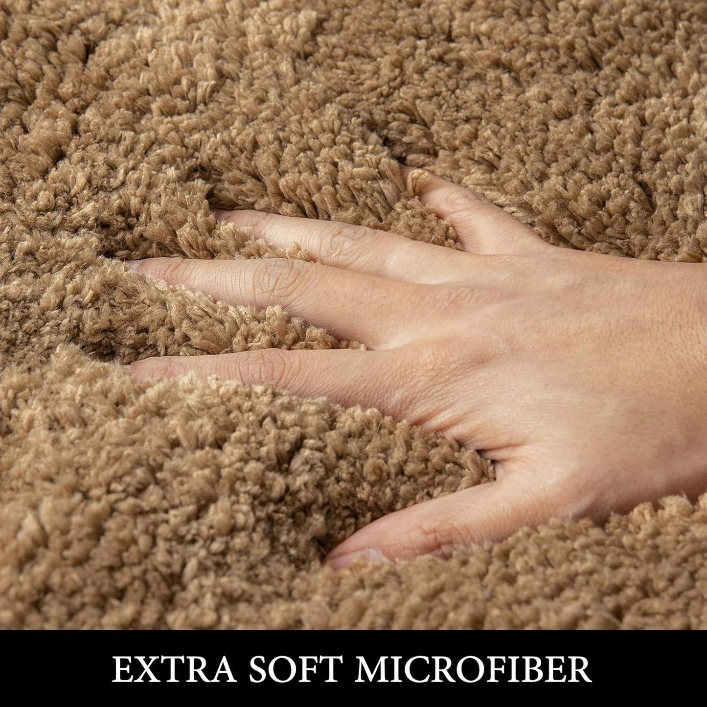 MIULEE Non Slip Bathroom Rug Bath Mats, 20x30 Light Brown, Absorbent Thick Soft Microfiber, Machine Washable