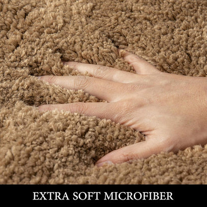 MIULEE Non Slip Bathroom Rug Bath Mats, 20x30 Light Brown, Absorbent Thick Soft Microfiber, Machine Washable