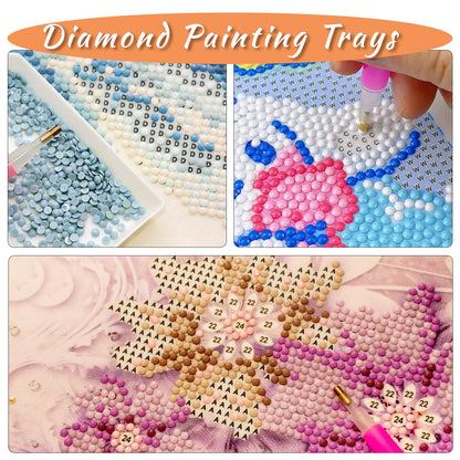 12 Pcs Plastic Bead Sorting Trays Large Diamond Painting Trays White Bead Sorting Dotting Plate Boards for DIY Art Painting Craft - 16 * 9cm/6.3 * 3.54inch