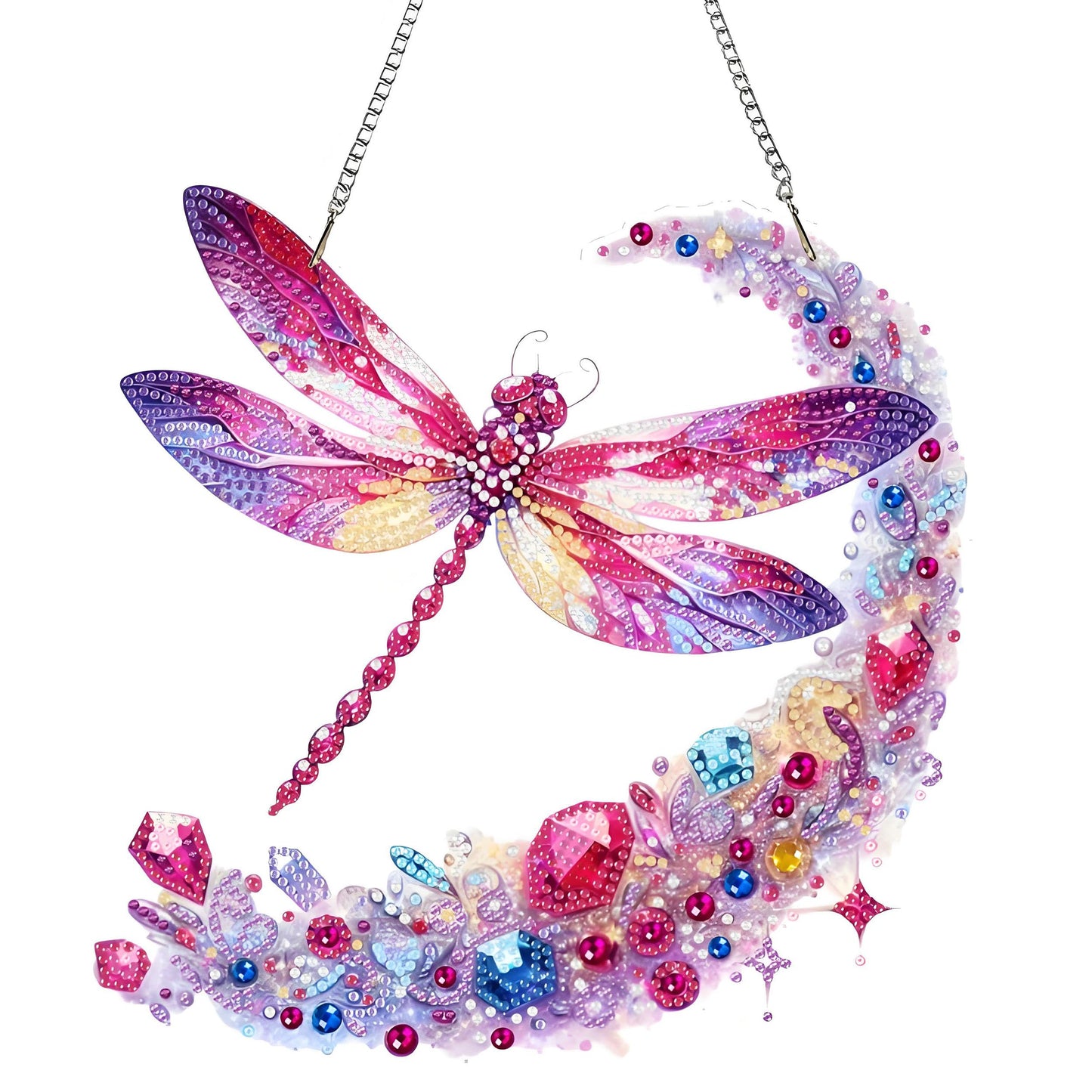 Ristpal Diamond Painting Kits Hanging for Adult, Special Shaped Rhinestone, DIY Acrylic Diamond Art Painting Window Pendants Home Garden Wall Hanging Kits for Home Decor and Gifts (Dragonflies)