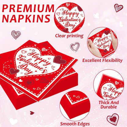 gisgfim 96Pcs Galentines Day Party Plates and Napkins Happy Galentine's Day Red Supplies Gals Tableware Dinnerware Set Valentines Day Paper Dessert Plate Party Decoration Women Ladies Favors Serve 24