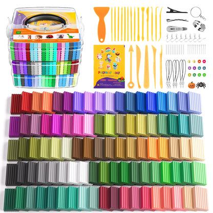 Artpar 92 Colors Polymer Clay Kits,Modeling Clay with Sculpting Tools & Accessory,Oven Baked Molding Clay, Non-Sticky DIY Art and Craft Gifts for Children and Artists