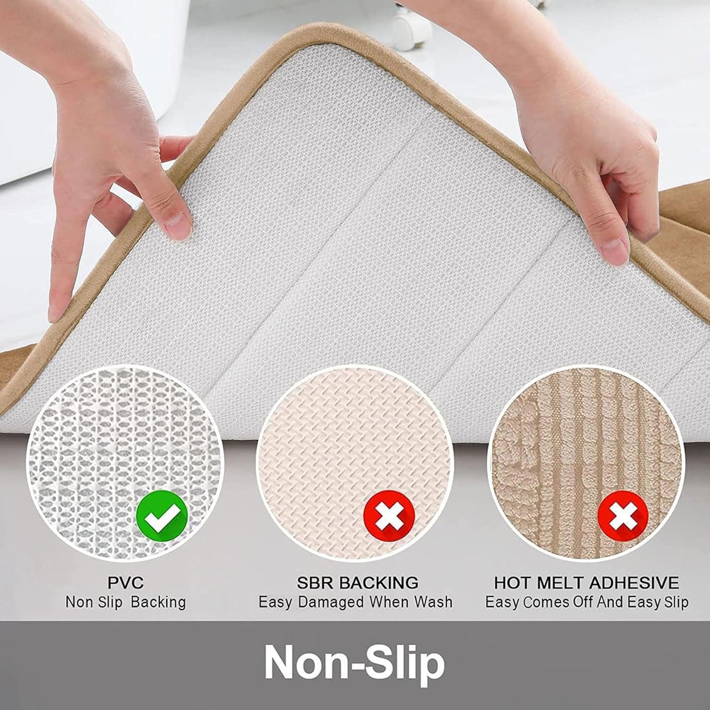 Buganda Memory Foam Bath Mat Rug, 59" x 17", Ultra Soft Non-Slip Water Absorbent Machine Washable Bath Rug