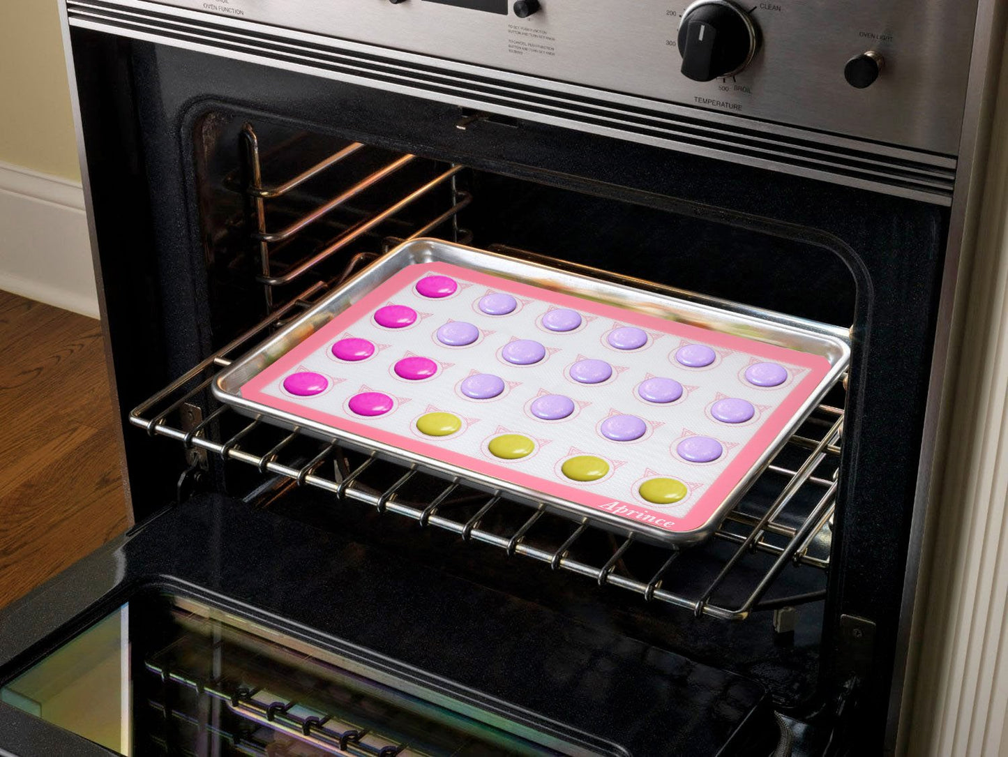 Aprince 2 Pack of Silicone Baking Mats Silicone Pastry Mat,Non-stick Baking Mat Pink 16.5x11.8x0.09 inch Silicone Mat Silicon Baking Mat Set Baking Mats Silicon Mats for Baking mats non stick silicone
