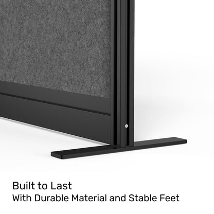 Workflow Modular Wall | Room Divider with Whiteboard, Sound-Dampening, & Frosted Acrylic Panels | Expandable Office Partition for Privacy & Productivity (70" x 48")