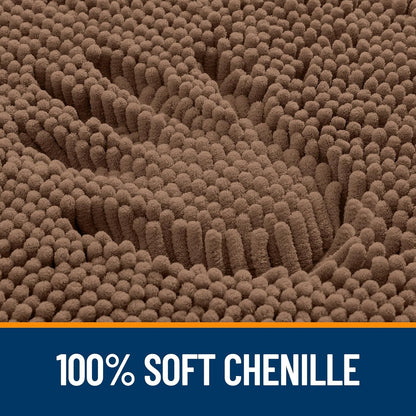 OLANLY Large Bathroom Rugs - Extra Soft Chenille Bath Mats | Quick Dry, Machine Washable, Mocha 59x35