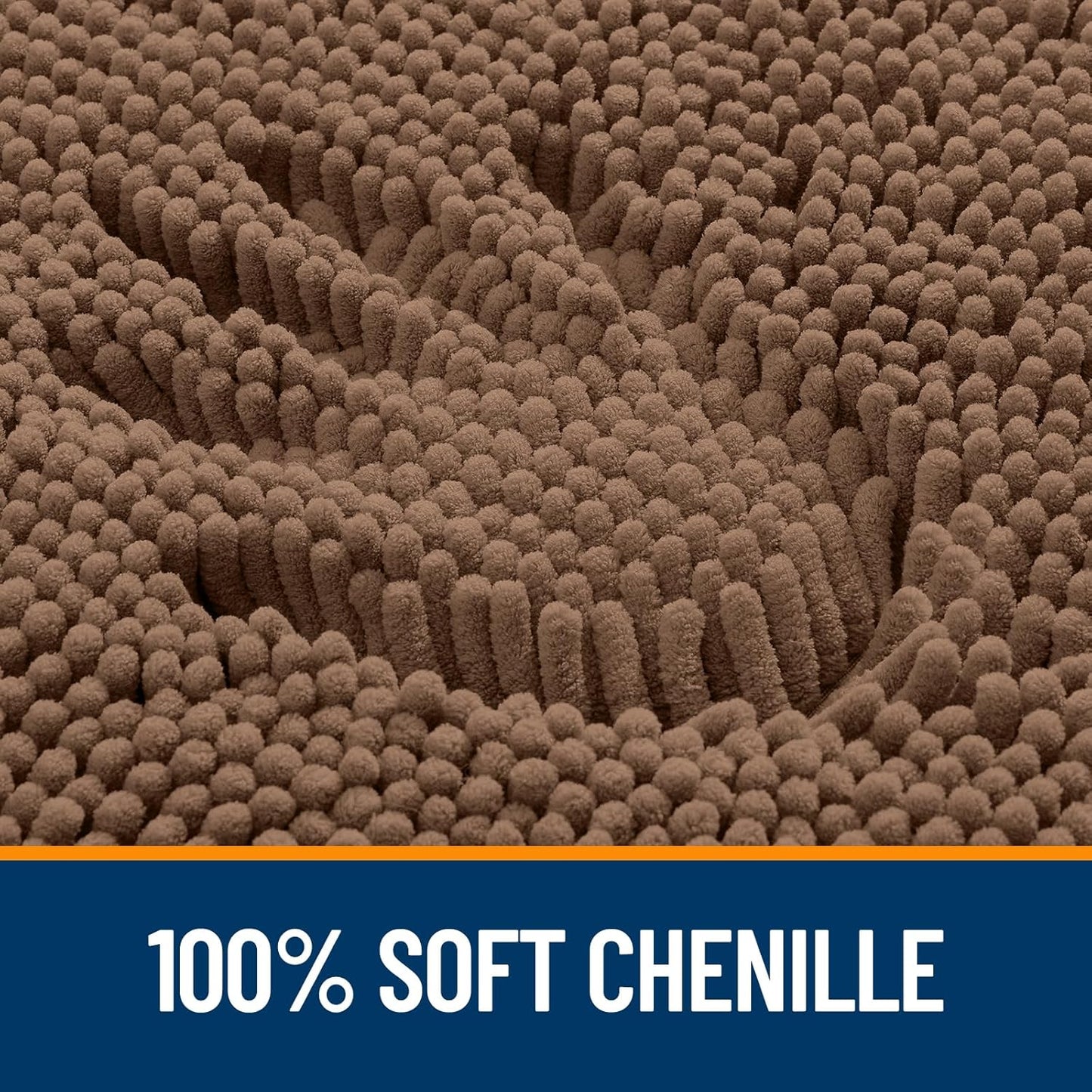 OLANLY Bathroom Rugs - Extra Soft Chenille Bath Mats with Rubber Backing | 30x20 Mocha, Quick Dry & Machine Washable