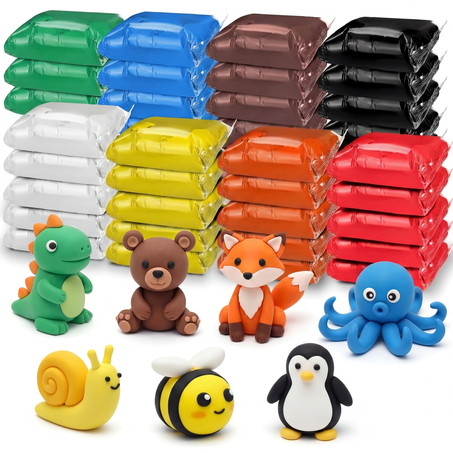 VioraWhite 40 Pcs 21oz Air Dry Clay Bulk Modeling Ultra Lightweight Foam Modeling Clay for Kids Adults Magic DIY Crafts Party Arts and School Project Gifts Supplies(Classic Colors)
