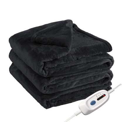 Eydna Electric Heated Blanket Full Size 72"x84",Fast Heating Throw, Soft Plush Microplush for Bed & Couch, 10 Hours Auto Off & 4 Heating Levels, Machine Washable, Gifts for Womens & Family-Black