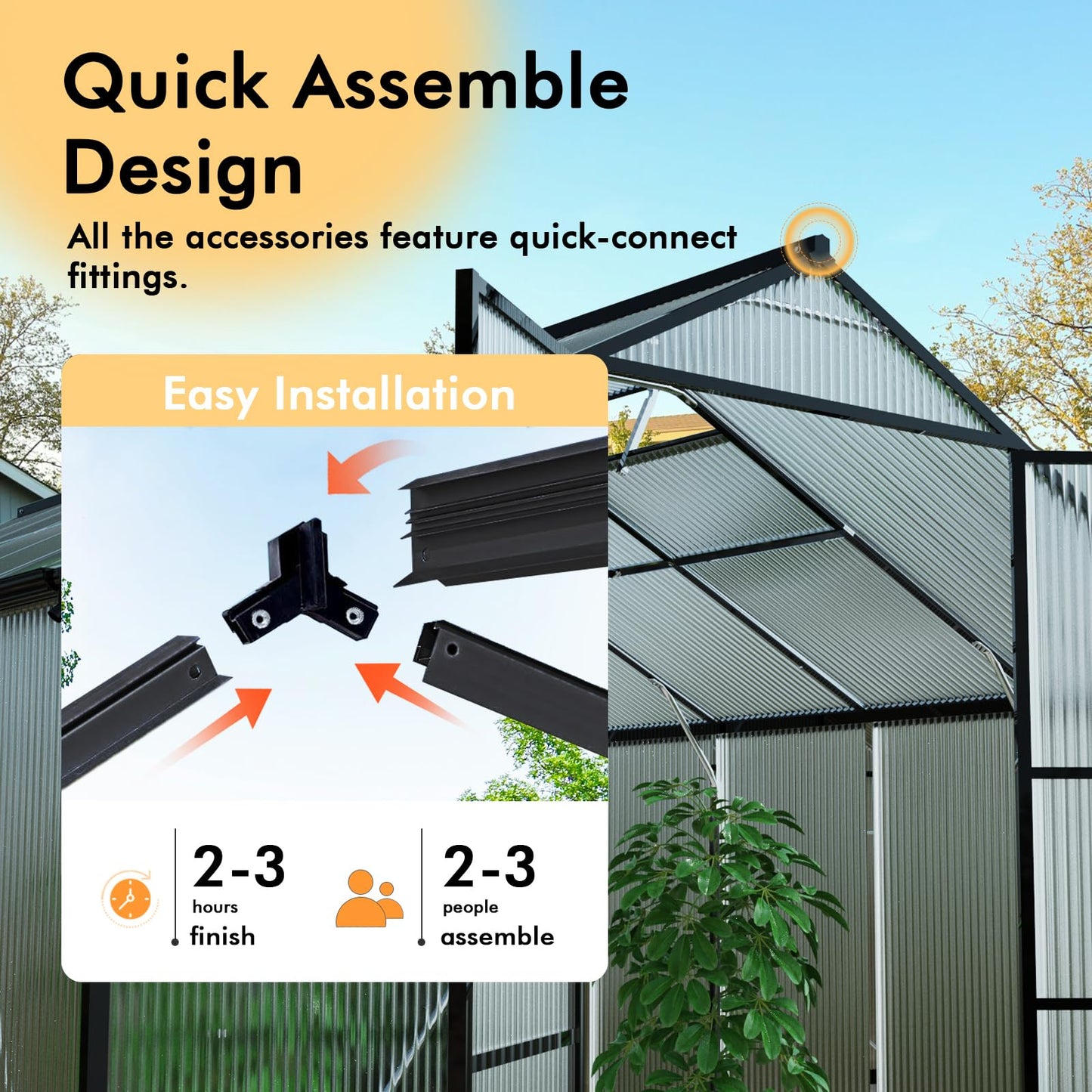 10X12FT Greenhouse for Outdoors with Electronic Thermometers, Green Houses for Outside Heavy Duty with Aluminum Frame Withstands Strong Wind or Snow, Large Walk-in Greenhouse for Backyard or Garden