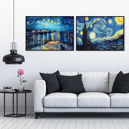 Bzconxin 4 Pack Diamond Painting Kits for Adults,Starry Night Diamond Art Kits for Beginners,Diamond Dots Gem Art Crafts Round Full Drill Funny Crafts for Home Wall Decor&Gift-12x16inch