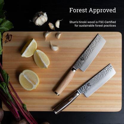 Shun Cutlery Small Hinoki Cutting Board, 10.75" x 8.25" Small Wooden Cutting Board for Kitchen, Medium-Soft Wood Preserves Knife Edges, Forest Stewardship Council Certified, Japanese Chopping Board