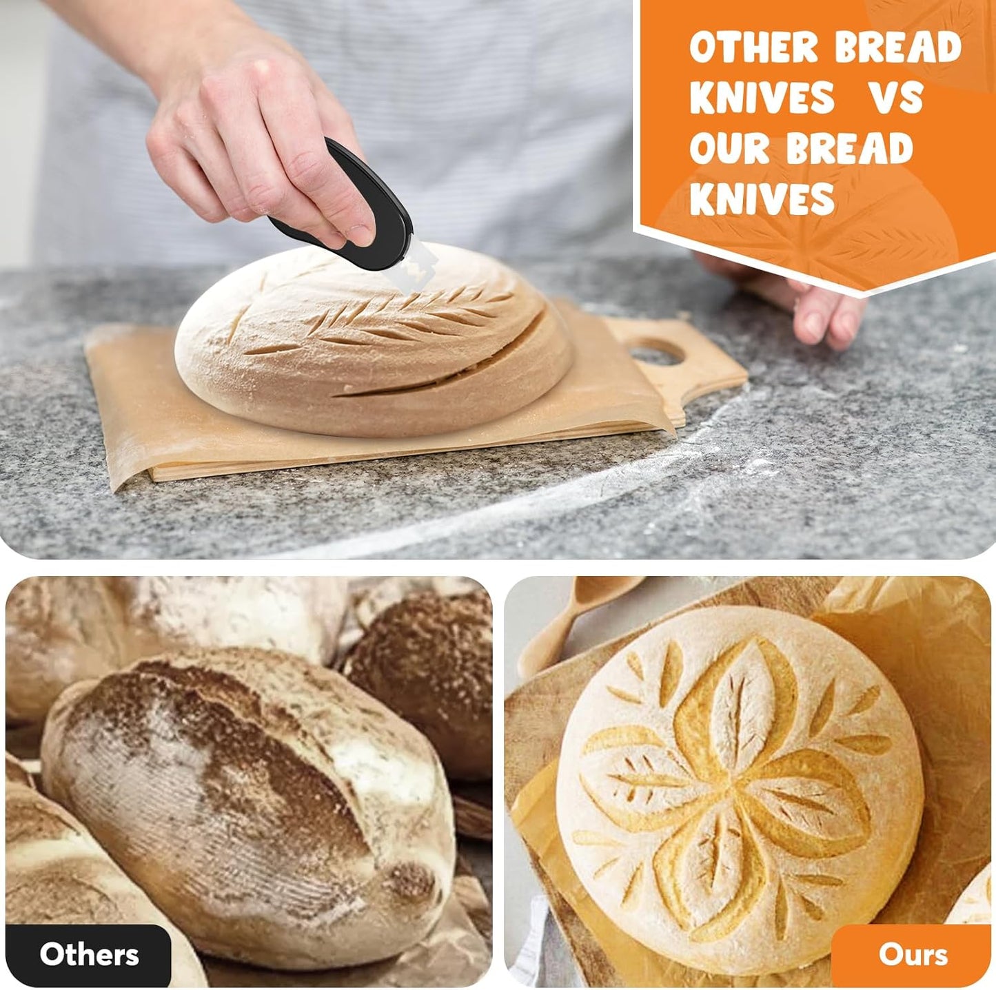 Extractable & Magnetic Bread Lame Dough Scoring Tool, Professional Sourdough Scoring Tool with 5 Razor Blades, Black