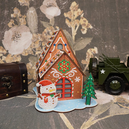 Party Ready 3D Diamond Painting Gingerbread House Christmas Cabin Kit – DIY Holiday Décor, Full Drill Mosaic Art, Festive Craft Kit (Gingerbread House)