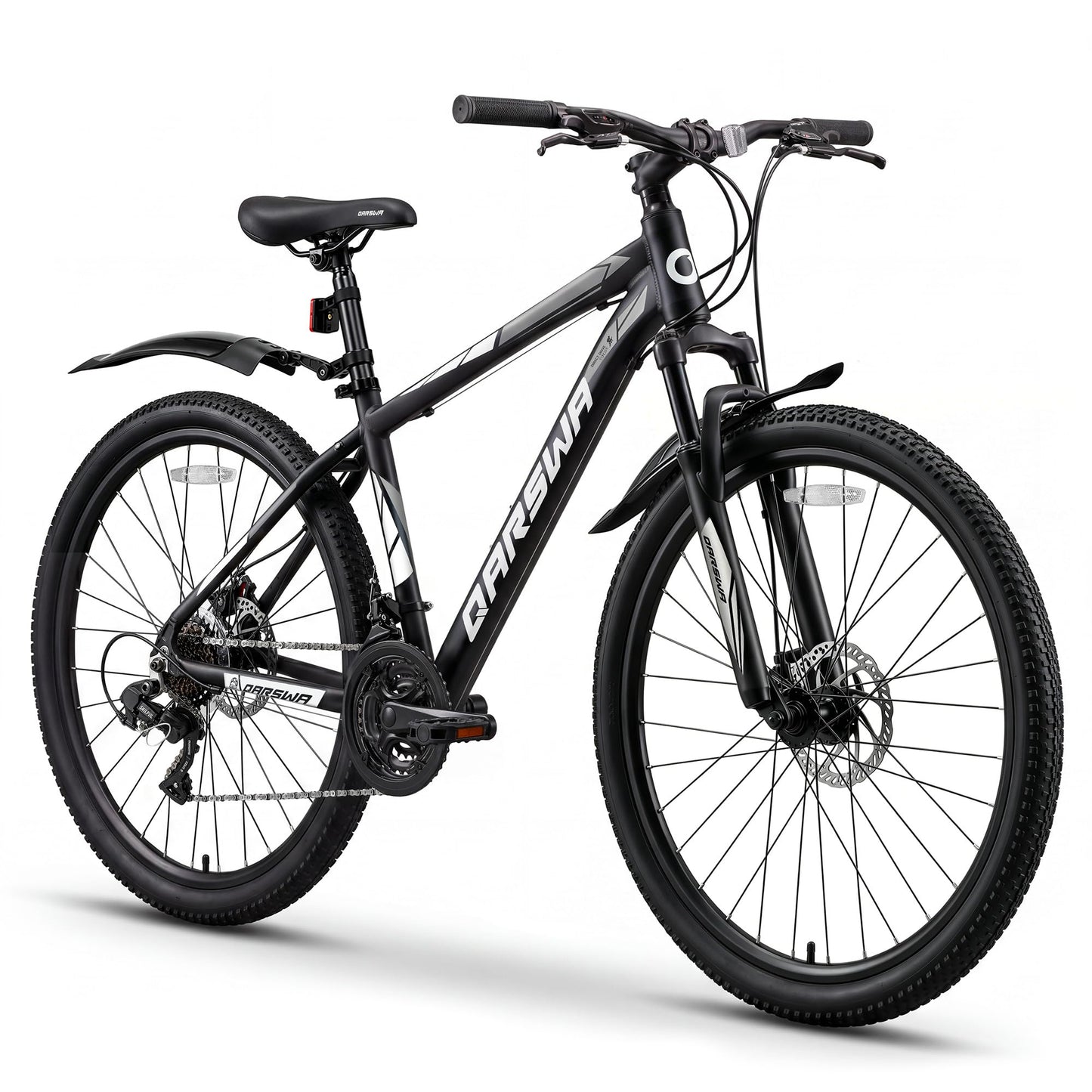QARSWA 26 Inch Mountain Bike for Men and Women, Lightweight Aluminum Frame MTB with Dual Disc Brakes & 21-Speed Trigger Shifter, Comfort Foam Seat Adult Bicycle for Trail & Outdoor Riding,Black