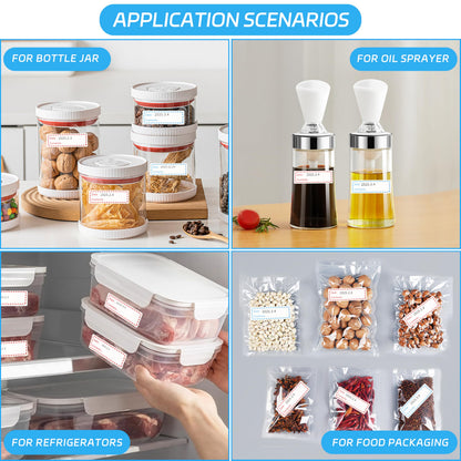 1000 Pcs Removable Freezer Labels, 1x3 Inch Waterproof Oil Resistant Food Storage Stickers, No Residue Easy Peel Date Content Labels for Kitchen Containers, Glass Jars & Restaurants