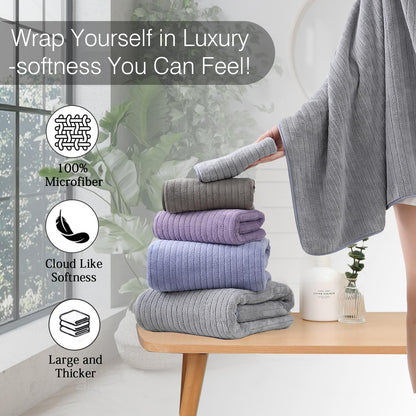 18 Set 6 Towels,6 6 Set Hailea Piece Family Bath Towel Include Bath Hand Towels and Washcloths Soft Bathroom Towel