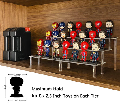 AZEAM 15 3/4 Inch Acrylic Riser Display Shelf,3 Tier Display Riser for Figures Display Stand Large Risers for Display Cupcake Perfume Organizer Cologne Makeup Collection Countertop Desktop Tabletop
