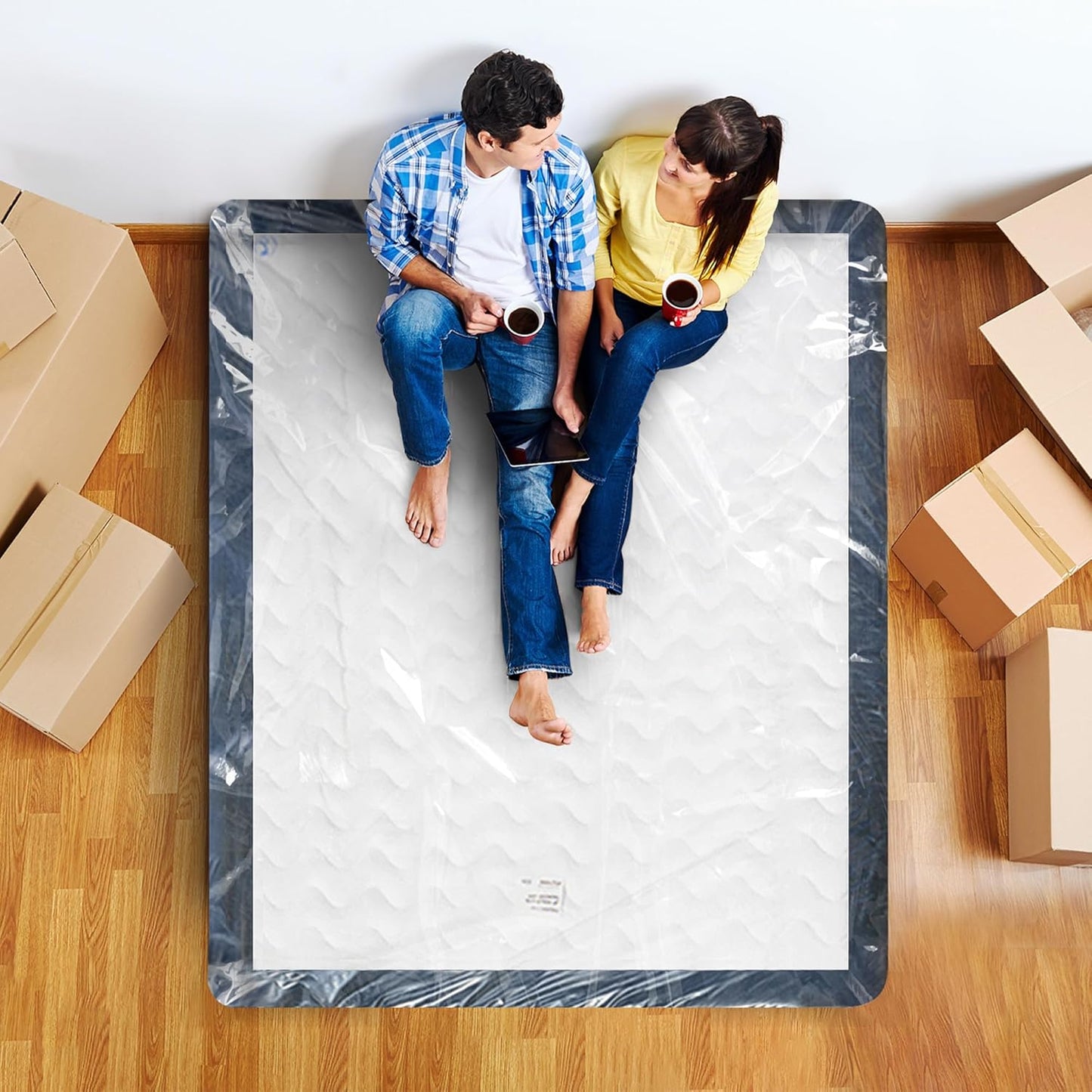 Utopia Home Twin Size Mattress Cover - Heavy Duty 4 Mil Plastic Encasement for Moving Up to 14 Inches