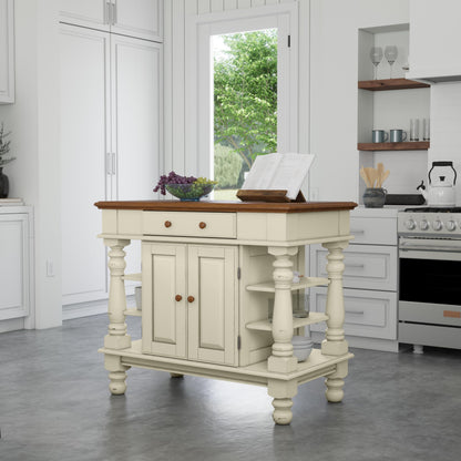 Homestyles Americana Antique Oak Island with Storage, 42"W