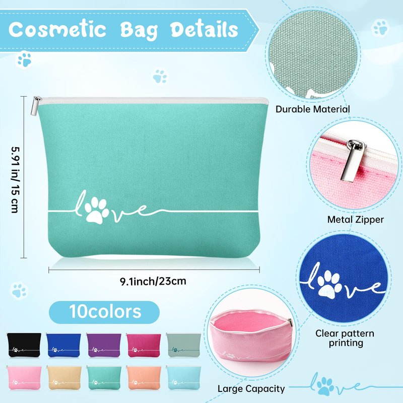 Sliner 10 Sets Veterinary Receptionist Week Gift for Women Inspirational 16 oz Glass Cups with Lid Makeup Bag with Stress Toy Vet Tech Assistant Dog Lover Cat Groomer Gifts Must Haves (Multicolor)