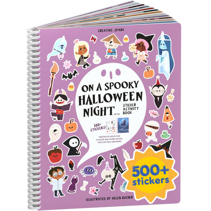 Halloween 500+ Kids Sticker Book by Cupkin Fun Toddler Holiday Activity Coloring and Sticker Book, Road Trip Essentials, 12 Coloring Pages 12 Side by Side Scenes for Ages 2–8 Years