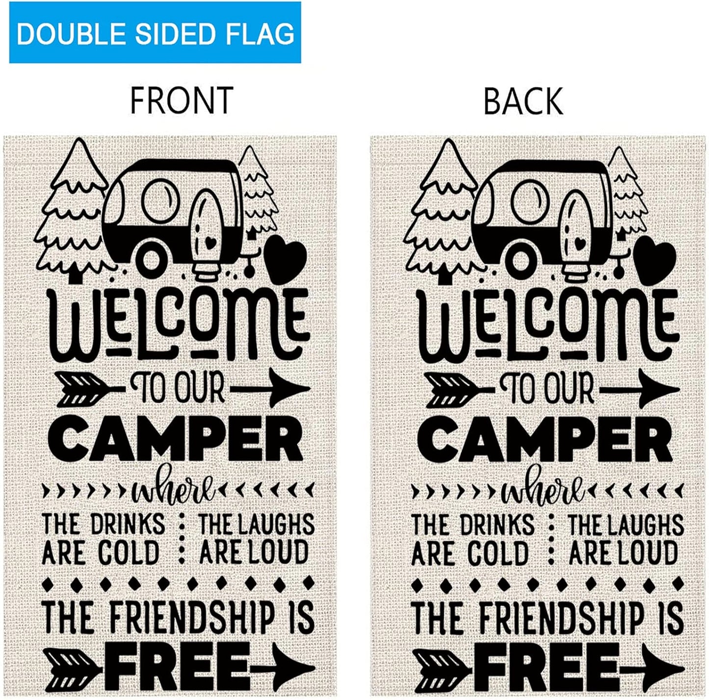 ZJXHPO Welcome To Our Camper Garden Flag Camping Gift Outdoor Yard House Banner Home Lawn Welcome