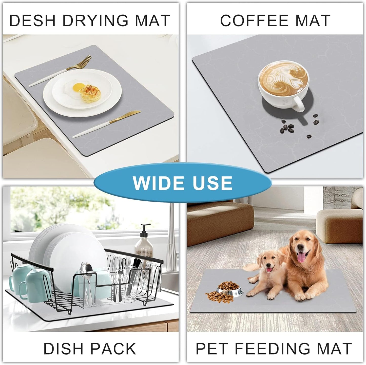 23"x15", Golener Coffee Bar Mat - Under Coffee Maker Pad, Tray Mats Under Cafe Machine, Rubber Absorbent Mat, Under