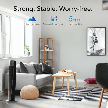 Vornado OSC84 41" Whole Room Oscillating Tower Fan, Remote Control, 70-Degree Oscillation, Quiet Operation, 4 Speed Settings, 8-Hour Timer, Powerful Air Circulation, Black