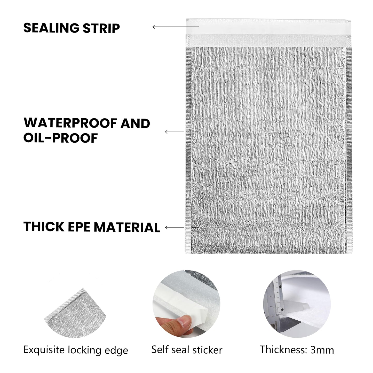Smilco Reusable Insulation Bags Thermal Box Liners Metalized Liners Lunch Food Box Shopping Bag Insulated Lining Waterproof Insulation Package (15 Pack/ 13 In x 15 In)