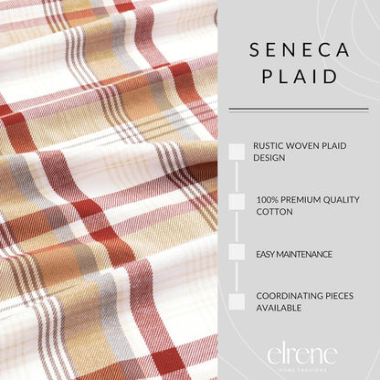 13"x90" Elrene Home Fashions Seneca Plaid Harvest Fall/Thanksgiving Cotton Console Centerpiece/Table Runner