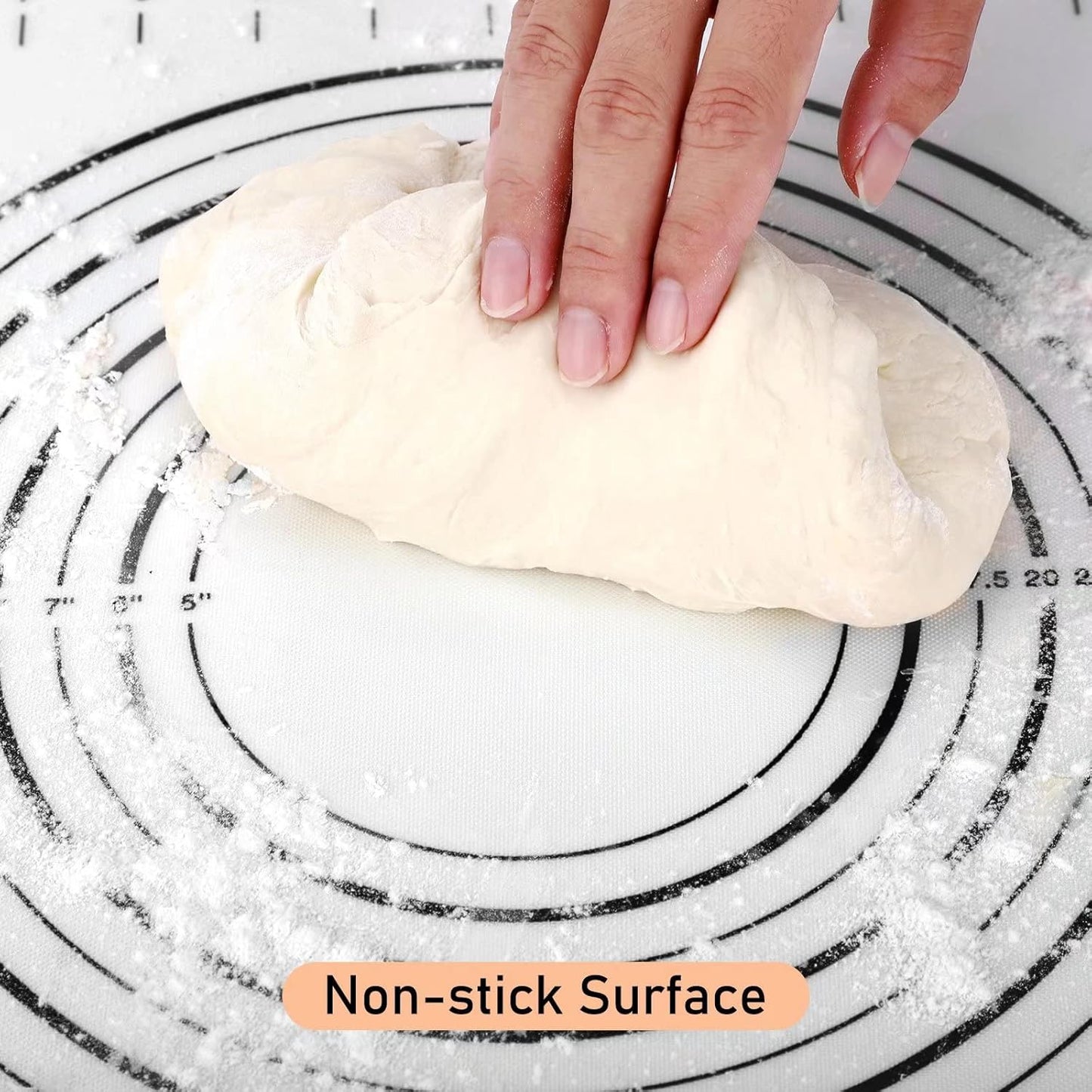 Extra Large Silicone Baking Mat 16" x 24", Black Pastry Mat with Measurement for Pie Crust, Pizza, Cookies - BPA Free