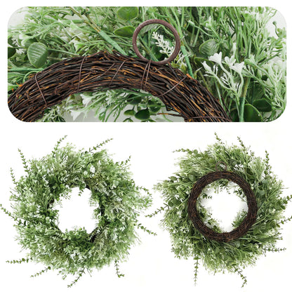 NIOPELO 24'' Eucalyptus Wreath for Front Door - Artificial All Season Wreath for Wedding Farmhouse Porch Wall Room Home Decor
