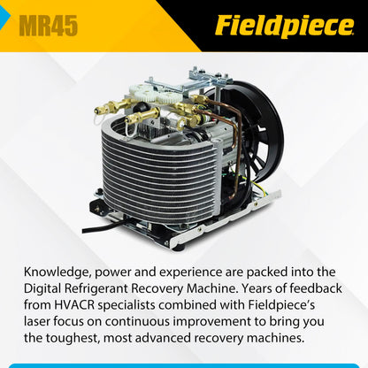 Fieldpiece - MR45 Lightweight Digital Refrigerant Recovery Machine - Wide Operating Voltage with Easy Access Ports - A2L Compatible