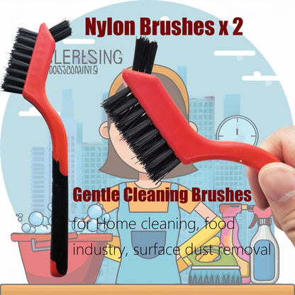 Small Wire Brushes Set for Cleaning Rust Removal in Holes, 6pcs Brass/Stainless Steel/Nylon Brushes