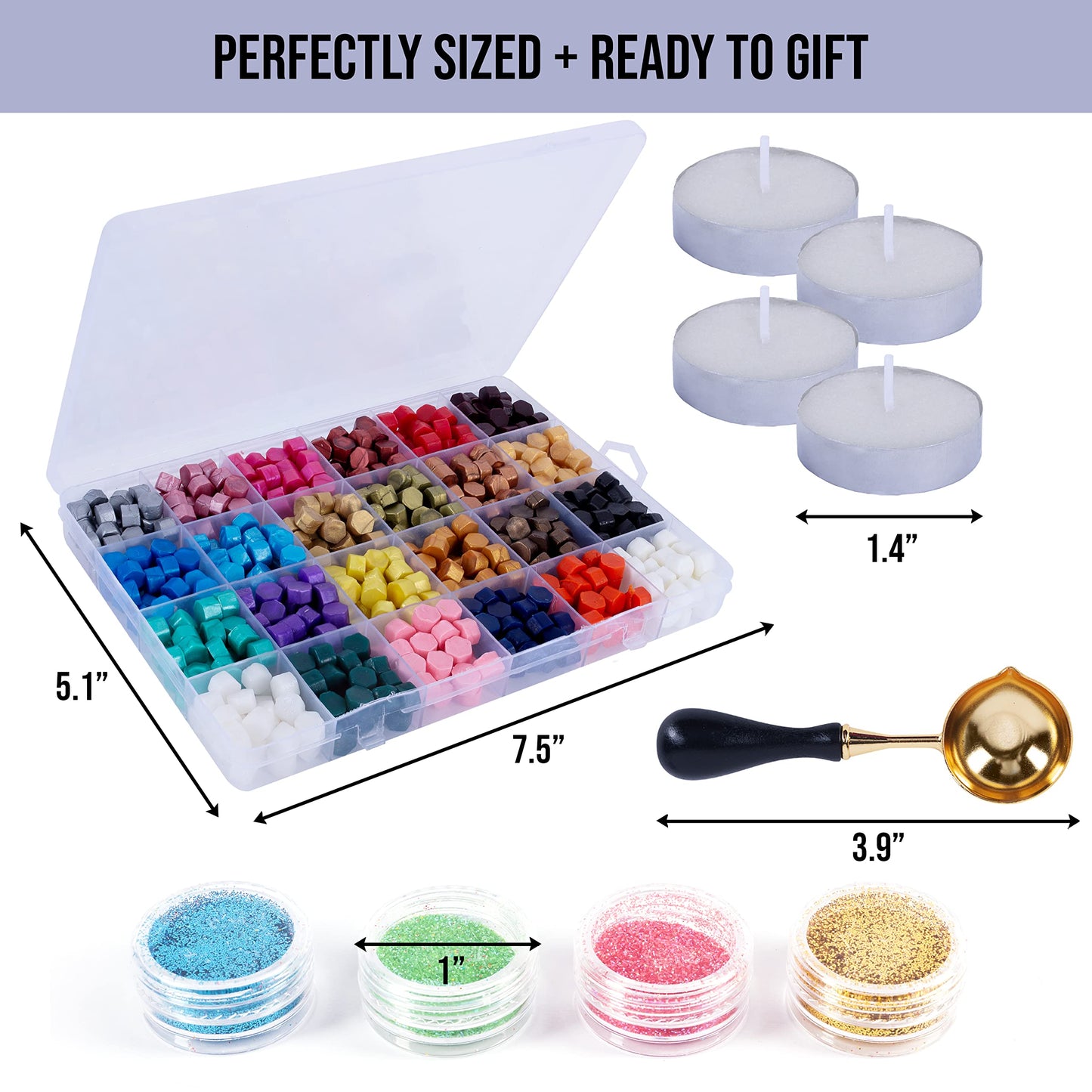 Hoppler 648 Pcs Sealing Wax Kit. Wax Seal Wax In 24 Colors. Wax Seal Kit For Stationary Supplies, Stamps For Crafts, Wax For Stamp Seals, Wax Stamp Kit, Gold Wax Seal Beads, And Sealing Wax Projects