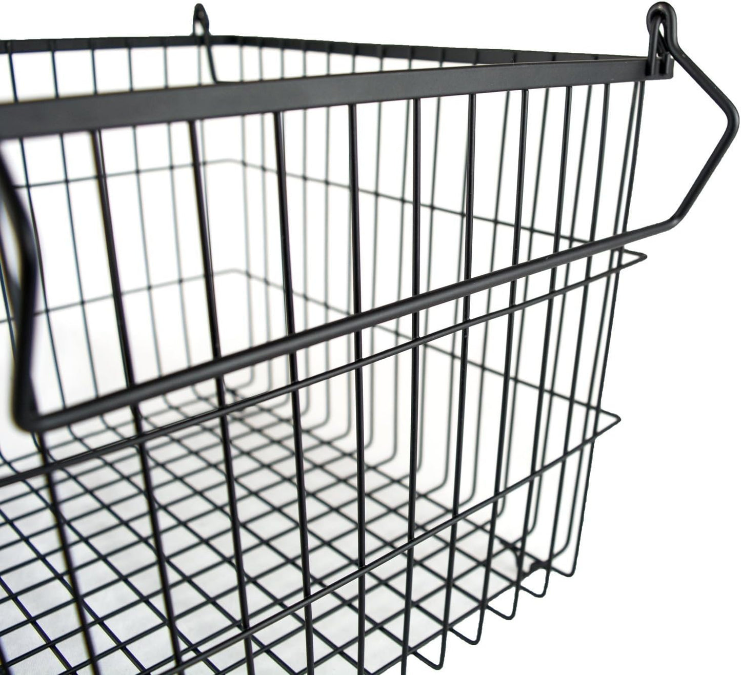 DII Metal Wire Mesh Stackable Utility Storage Bin, Large Rectangle, 13x10x11", Black
