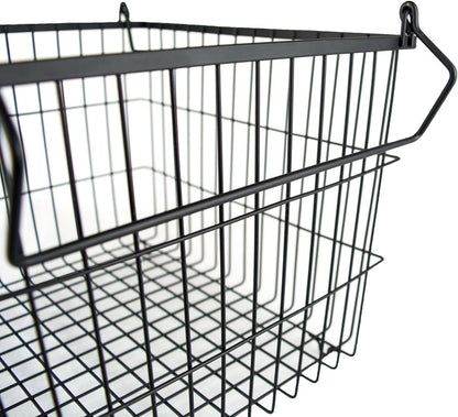 DII Metal Wire Mesh Stackable Utility Storage Bin, Large Rectangle, 13x10x11", Black