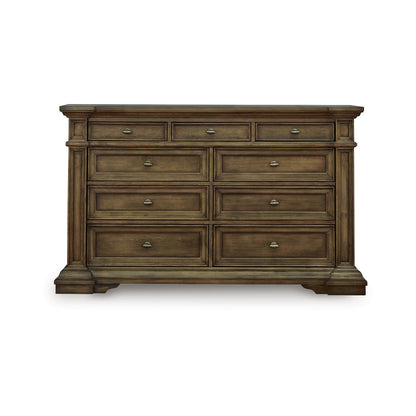 Signature Design by Ashley Thoridan Traditional 9-Drawer Dresser with Safety Stop and Anti -Tipping, Dark Brown