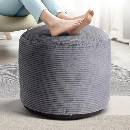20"x 15" Dual-Size Corduroy Footrest with Hidden Zipper Ergonomic Memory Foam Ottoman Poufs for Office Desks, Couches