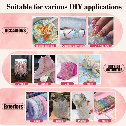 50000Pcs Resin Jelly Rhinestones for Bedazzling, 3mm Bedazzler Kits Rhinestones with 3Pcs 10ml B7000 Jewelry Glue, Multicolor Flat Back gems for Book Tumblers Crafts DIY Diamonds Art Accessories