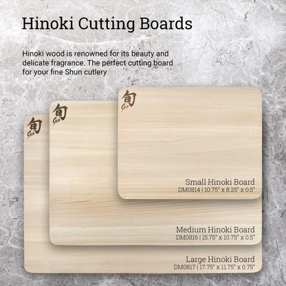 Shun Cutlery Small Hinoki Cutting Board, 10.75" x 8.25" Small Wooden Cutting Board for Kitchen, Medium-Soft Wood Preserves Knife Edges, Forest Stewardship Council Certified, Japanese Chopping Board