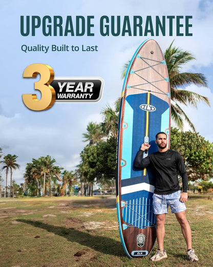 ZLX 11'6" Extra Large Inflatable Stand Up Paddle Board with Inflatable Seat | Stable Non-Slip Deck Pad and Premium iSUP Accessories - Portable Backpack & Upgraded Pump for Adults, All Skill Levels