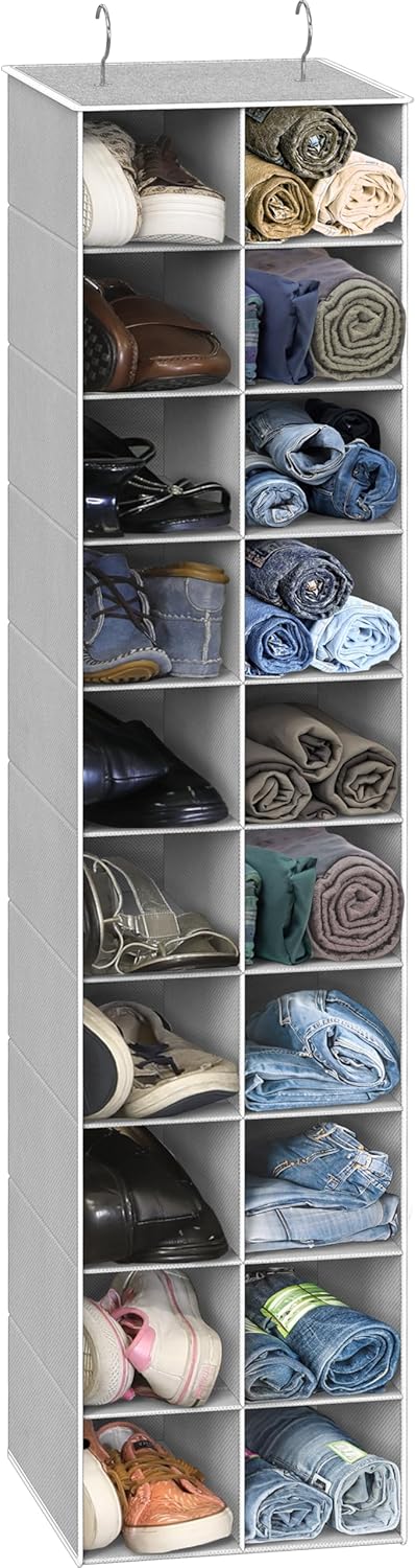 20 Closet, Simple Houseware Section Shelves Hanging Shoes Organizer Holder for Gray
