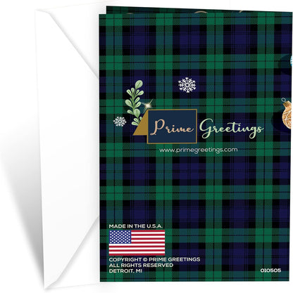Prime Greetings Christmas Card for Brother - Eco-Friendly Thick Card Stock | 5in x 7.75in with Premium Envelope