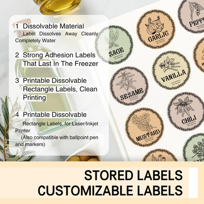 L LIKED Dissolvable Food Labels - 25 Custom Stickers, 8.5" x 11" Printable Labels for Inkjet Printers, 25 Sheets