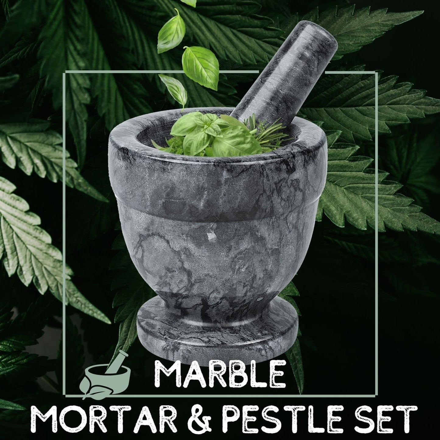 Flexzion Mortar and Pestle Set, Black - Solid 4 Inch Heavy Granite Molcajete Stone Grinder for Guacamole, Herbs, Spices